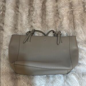 Tory Burch Gray Leather Tote Bag